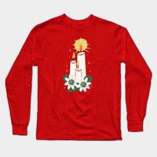 Vintage Christmas Candles Long Sleeve T-Shirt